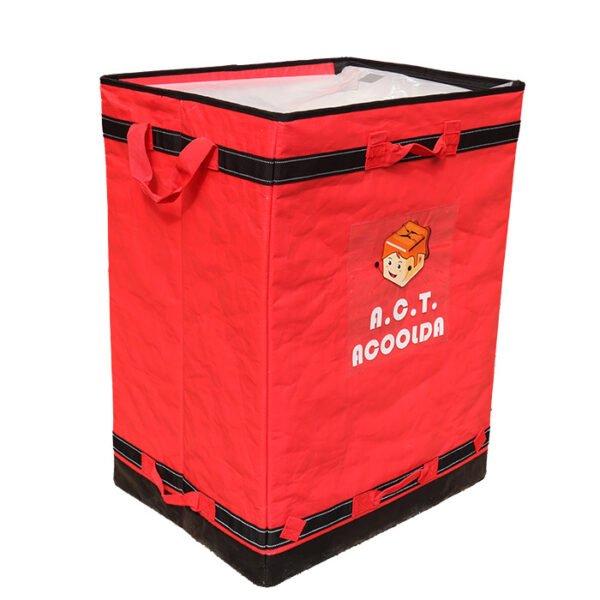 Red Parcel Delivery Bag for Priority Logistics | 8-Handle Reinforced Courier Carrier with Load-Bearing Bottom Board | ASORTINGBAG