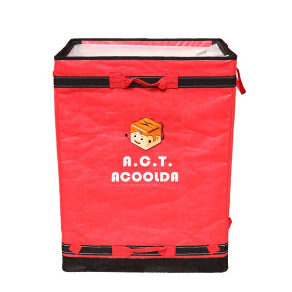 Red Parcel Delivery Bag for Priority Logistics | 8-Handle Reinforced Courier Carrier with Load-Bearing Bottom Board | ASORTINGBAG