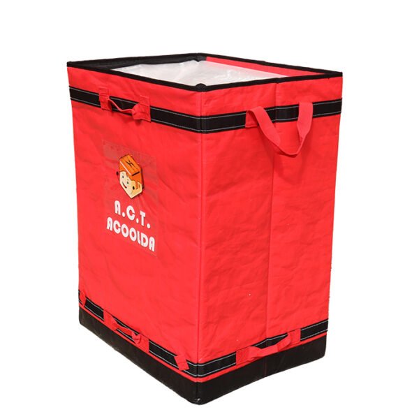 Red Parcel Delivery Bag for Priority Logistics | 8-Handle Reinforced Courier Carrier with Load-Bearing Bottom Board | ASORTINGBAG
