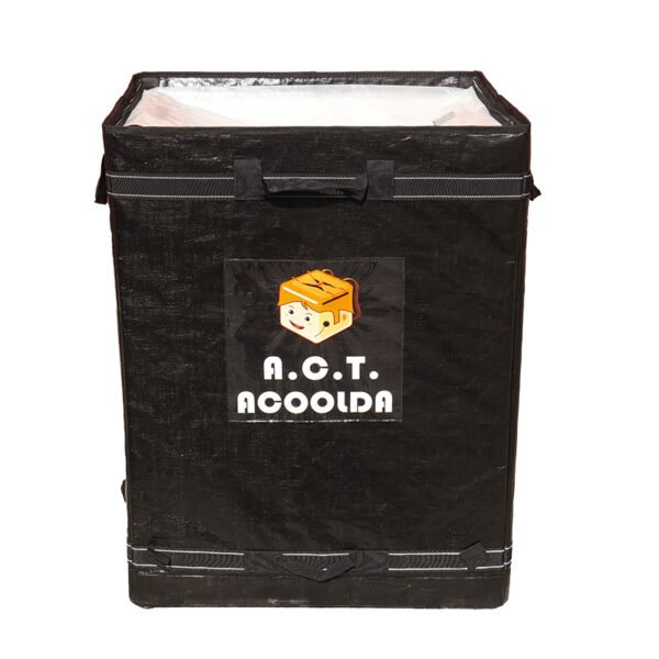 Reinforced Black Parcel Delivery Bag with 8-Point Stitching Handles | Industrial Foldable Courier Bag with Rigid Bottom Board for Express Logistics
