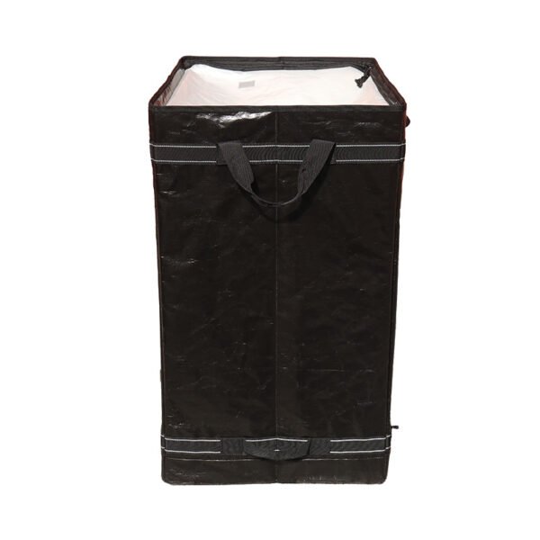 Reinforced Black Parcel Delivery Bag with 8-Point Stitching Handles | Industrial Foldable Courier Bag with Rigid Bottom Board for Express Logistics