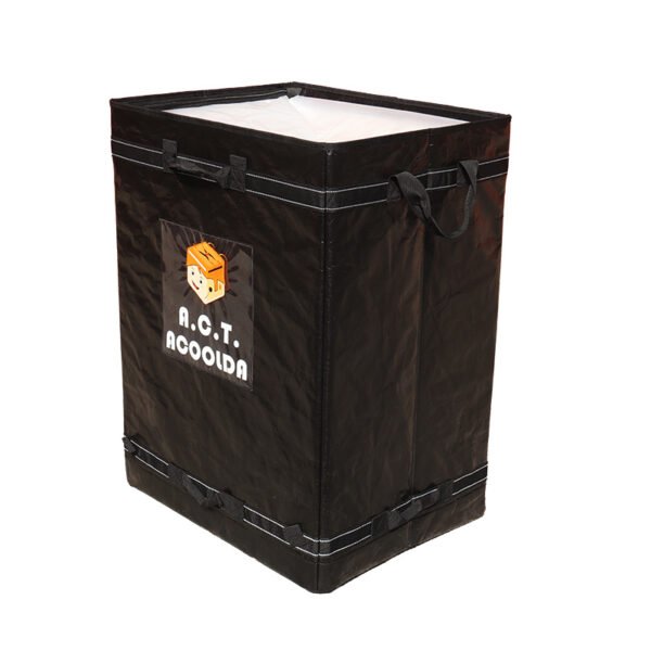 Reinforced Black Parcel Delivery Bag with 8-Point Stitching Handles | Industrial Foldable Courier Bag with Rigid Bottom Board for Express Logistics