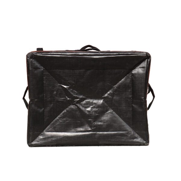 Reinforced Black Parcel Delivery Bag with 8-Point Stitching Handles | Industrial Foldable Courier Bag with Rigid Bottom Board for Express Logistics